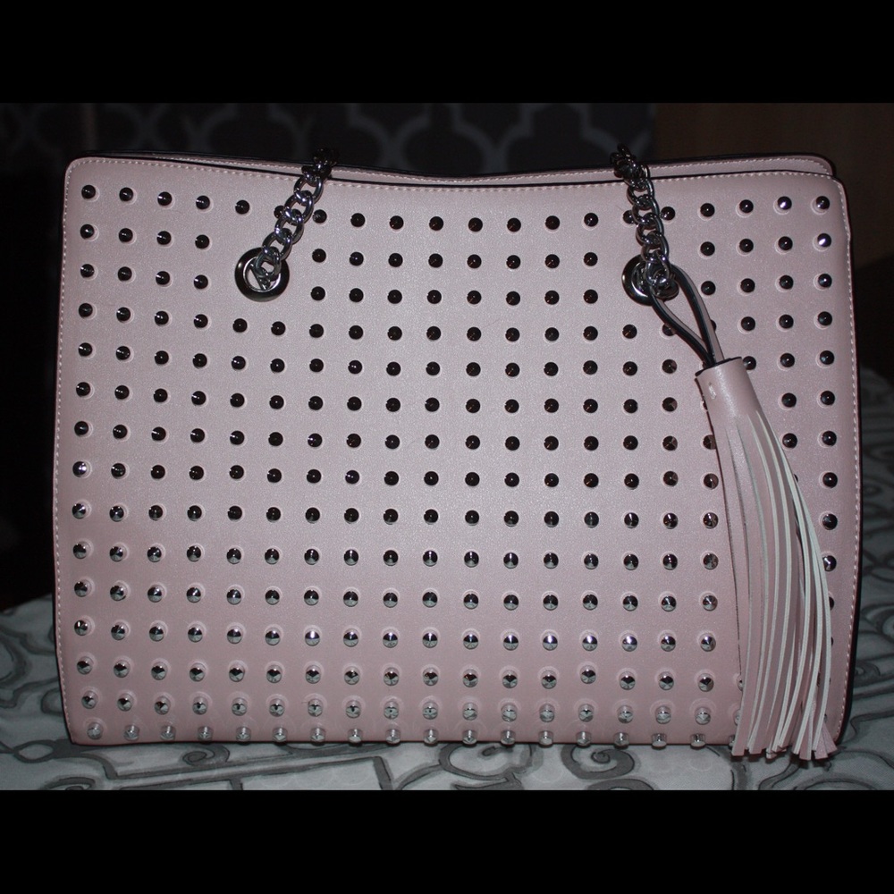 Carlos Santana Blush Tote with Metallic Details
